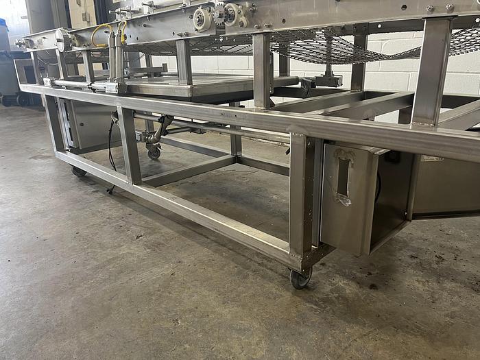 Used Three-Section Wire Conveyor with Rails