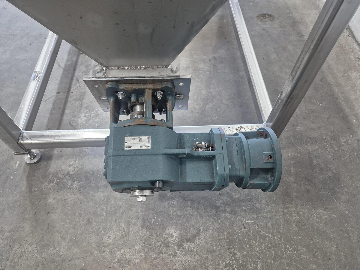 Used Stainless Steel Hopper with Inclined Screw Auger