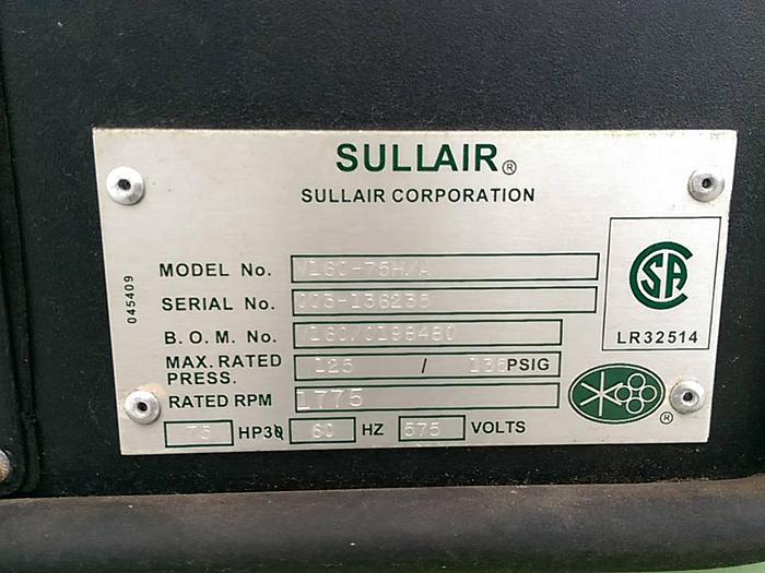 Used Sullair 75hp Compressor
