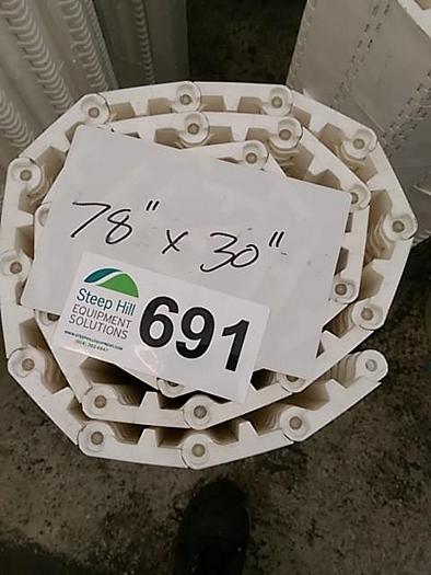 Used White 30” Plastic Modular Conveyor Belt