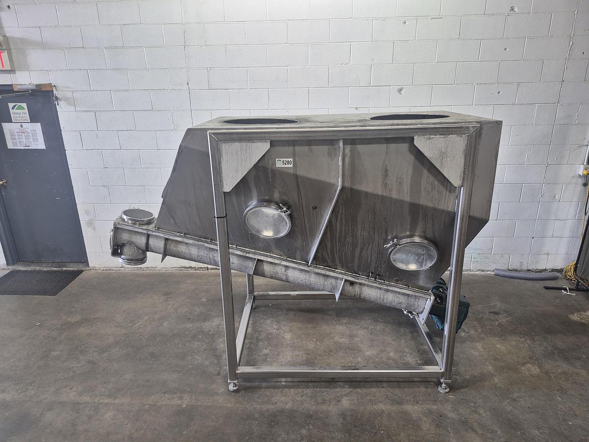 Used Stainless Steel Hopper with Inclined Screw Auger