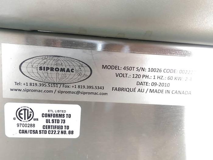 Used Sipromac 450T Single Chamber Vacuum Sealer