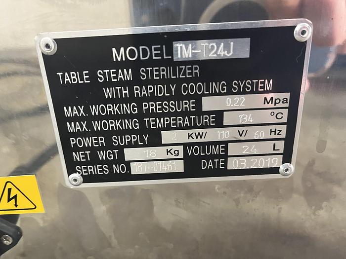 Used TM-T24J Table Top 24L Autoclave