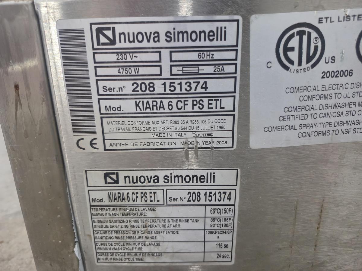 Used Nuova Simonelli Kiara 6 CF PS ETL Commercial Dishwasher