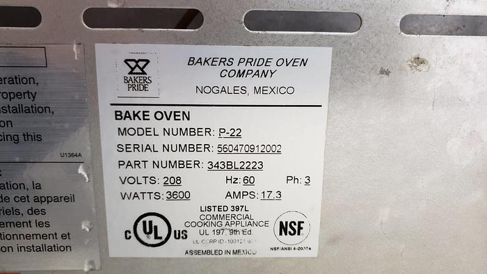 Used Baker's Pride P-22 Pizza & Pretzel Oven