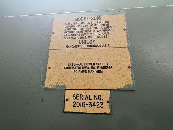 Used UNILOY MODEL 2016 Blowmolder