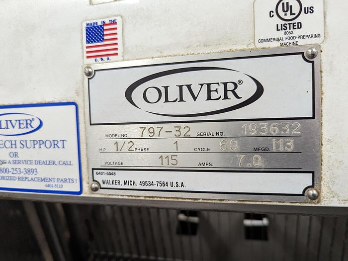 Used Oliver 797-32 Gravity Feed Bread Slicer