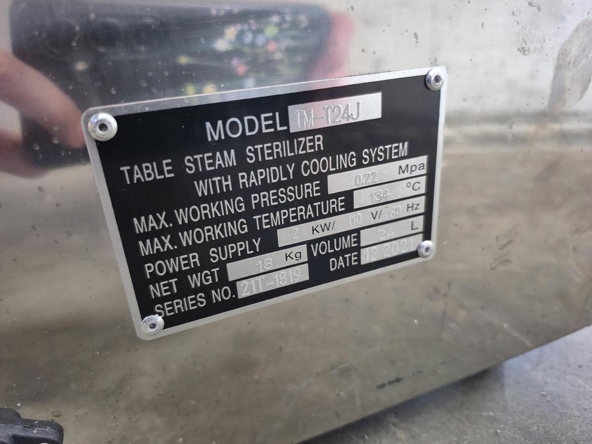 Used TM-T24J 24L Tabletop Steam Sterilizer Autoclave