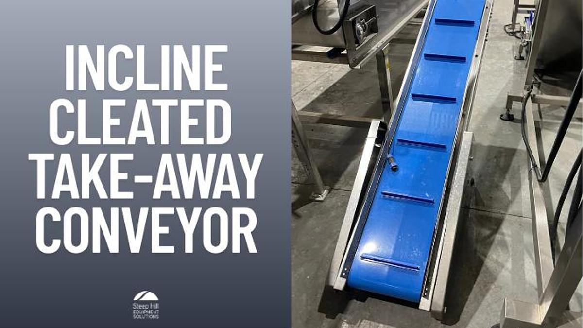 Used Incline Cleated Take-Away Conveyor