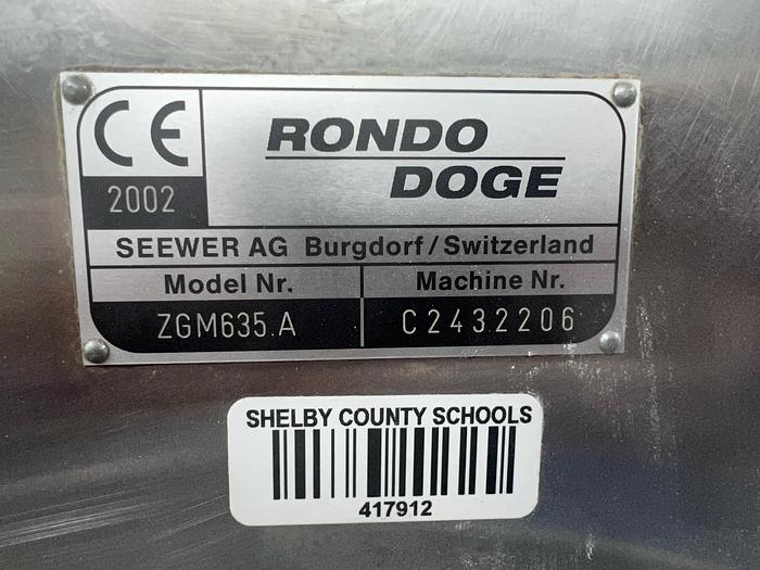 Used Rondo Smartline Bakery Die Cutting Line