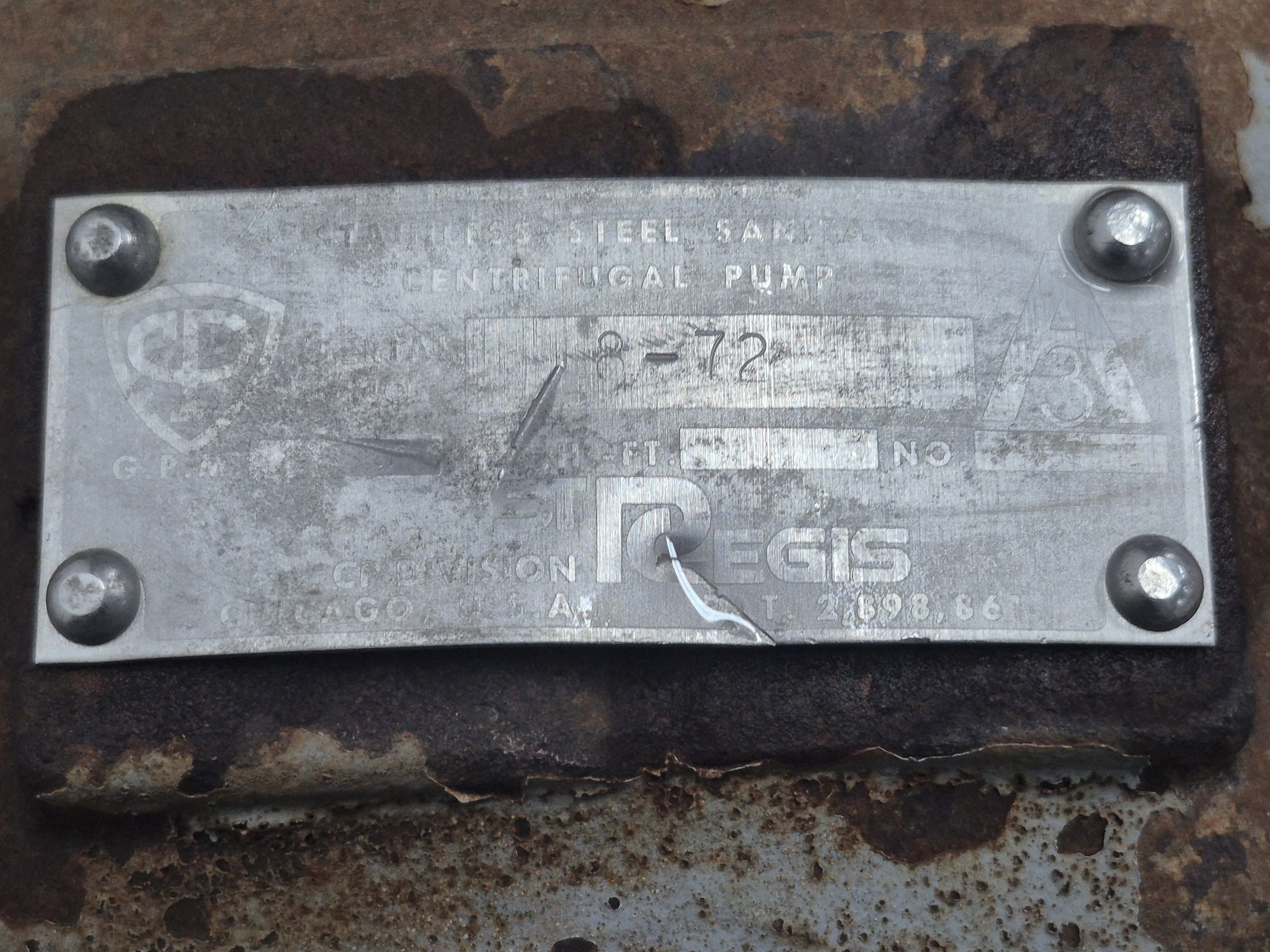 Used Regis 8.72 3 HP Centrifugal Pump