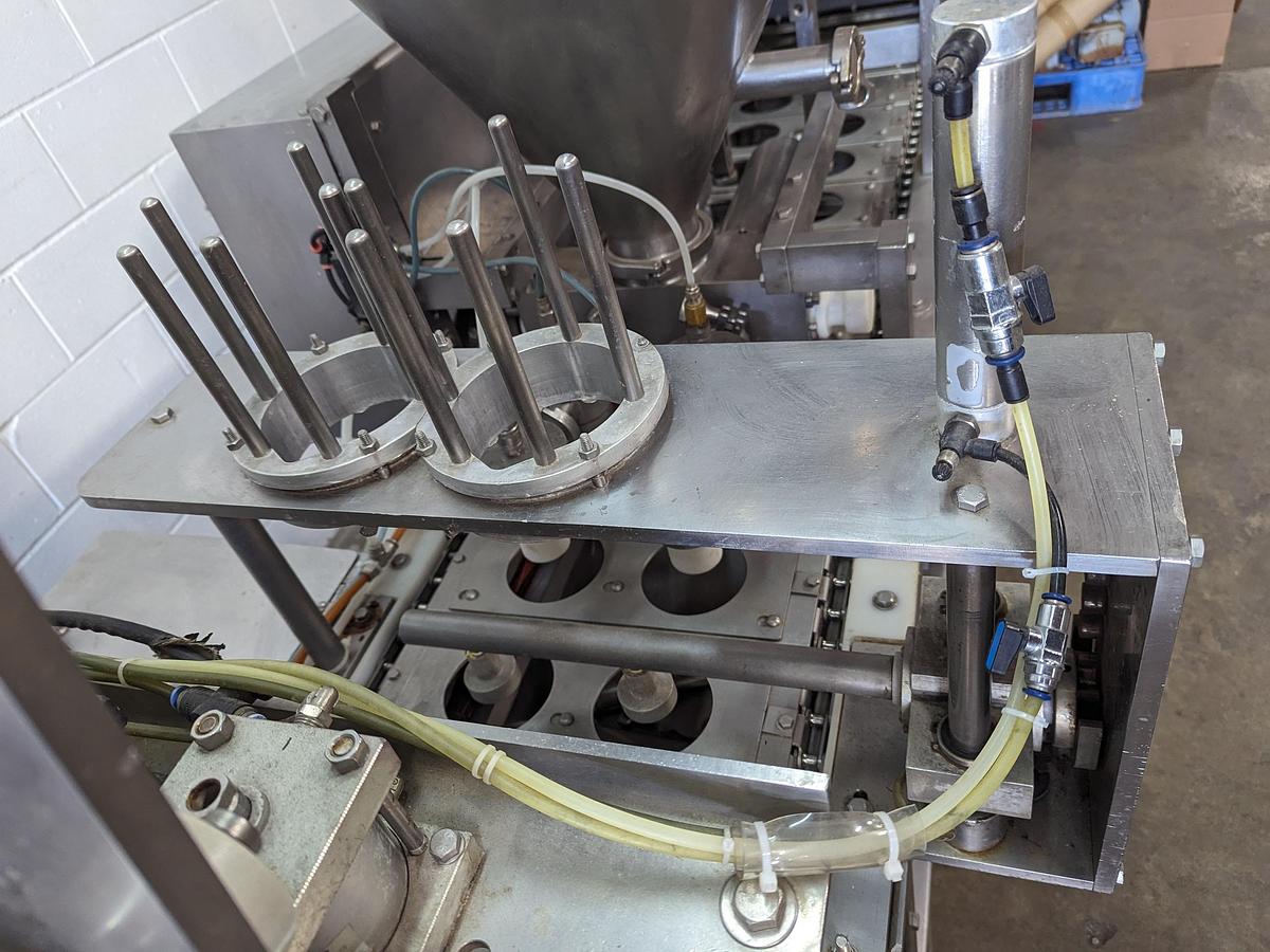 Used Modern Packaging 2 Lane Cup Filler