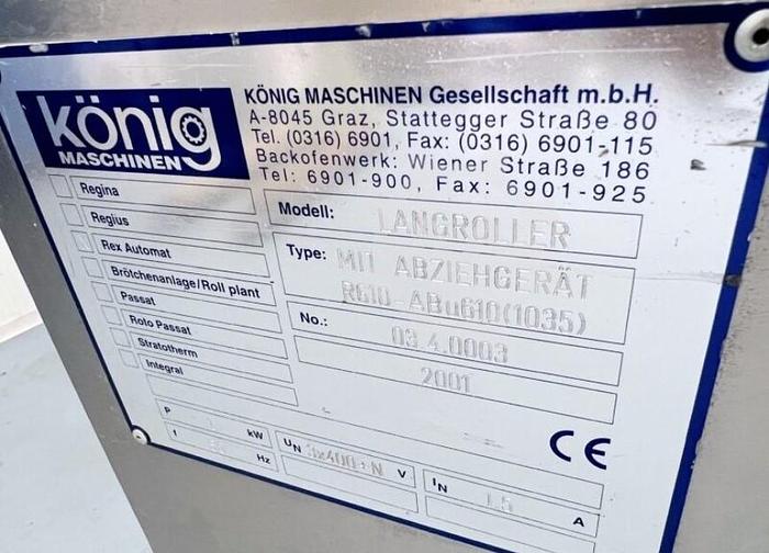 Used König Rex Futura T5/4/3 Bun Roll Line