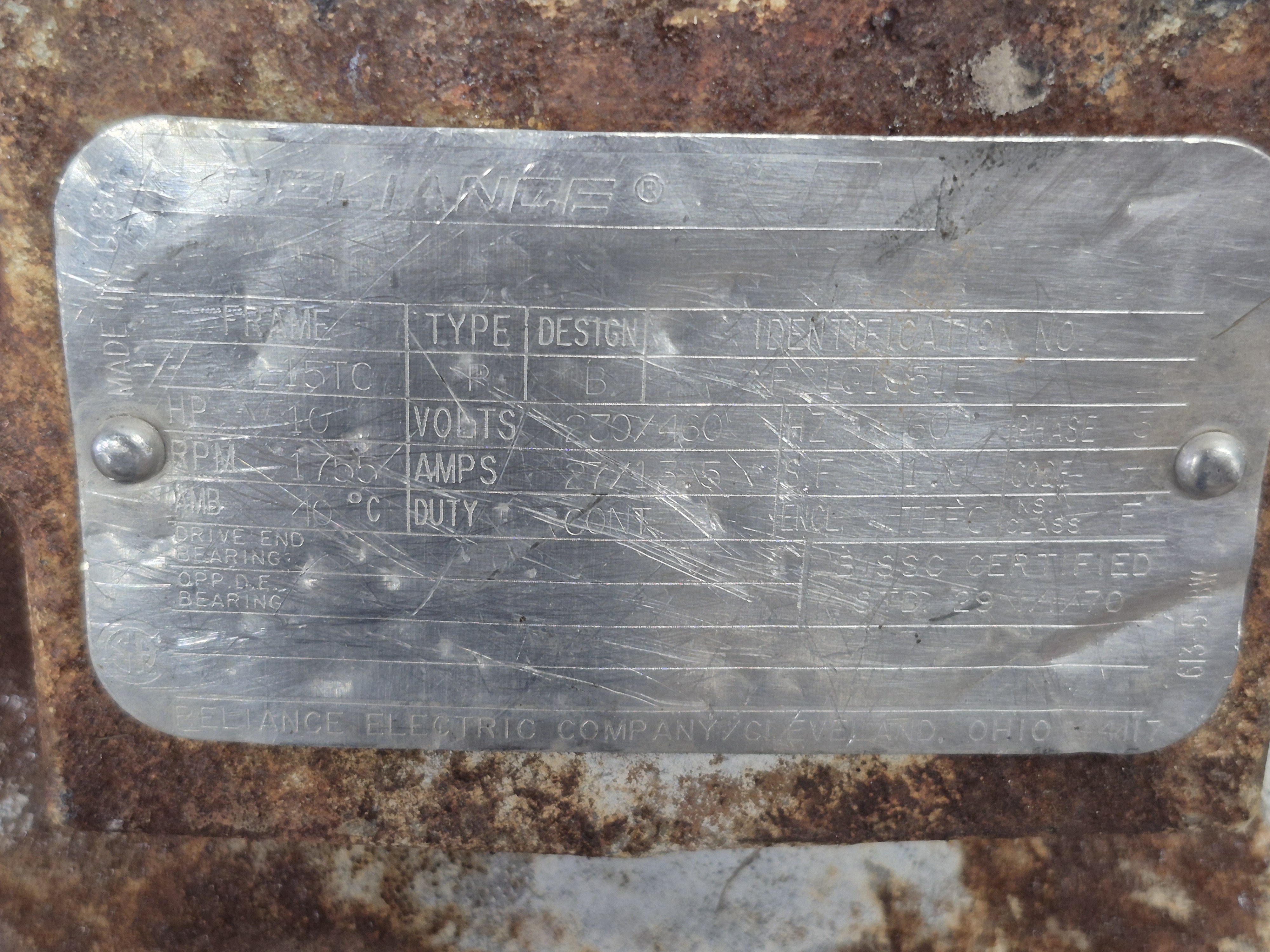 Used SS Centrifugal Pump with 10 HP Motor