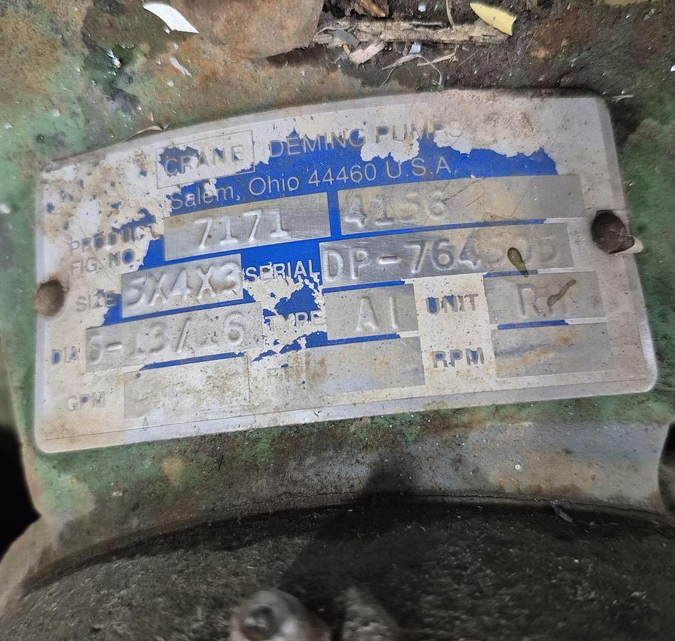 Used CRANE Deming 7171 Centrifugal Pump
