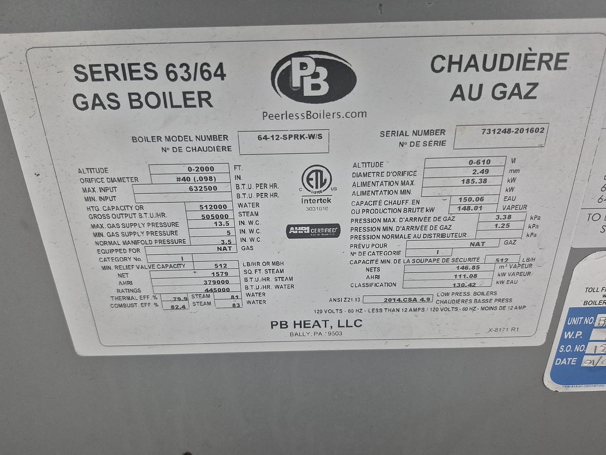 Used PB Heat Boiler System