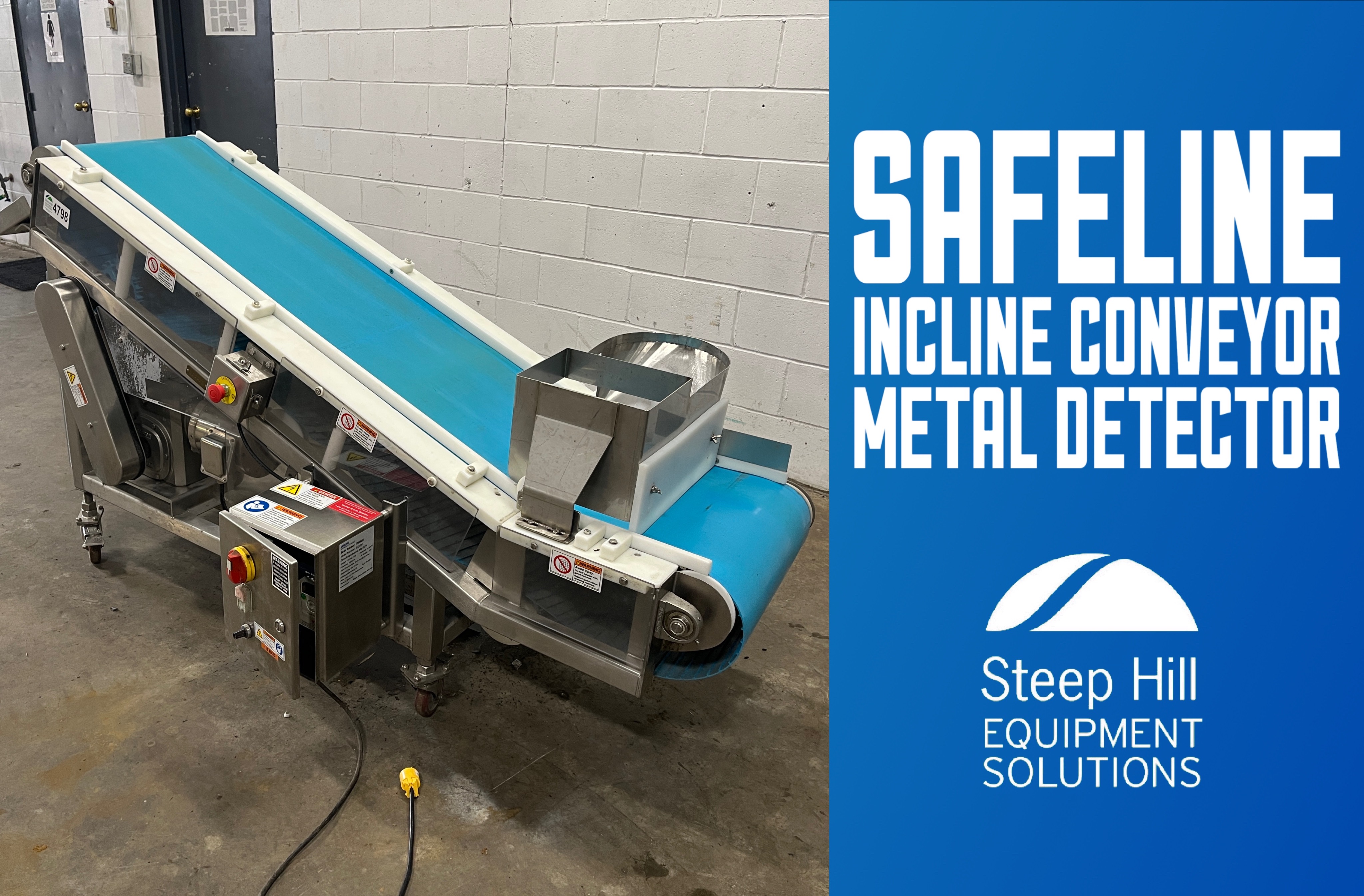 Used SafeLine Incline Conveyor Metal Detector