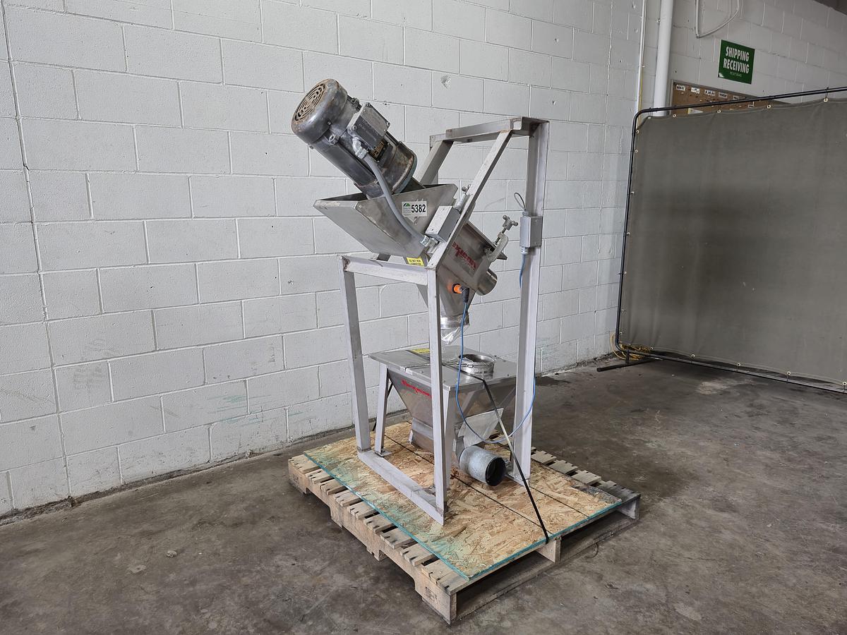 Used Flexicon Stainless Steel Flexible Screw Conveyor Drive & Charging Adapter Assembly