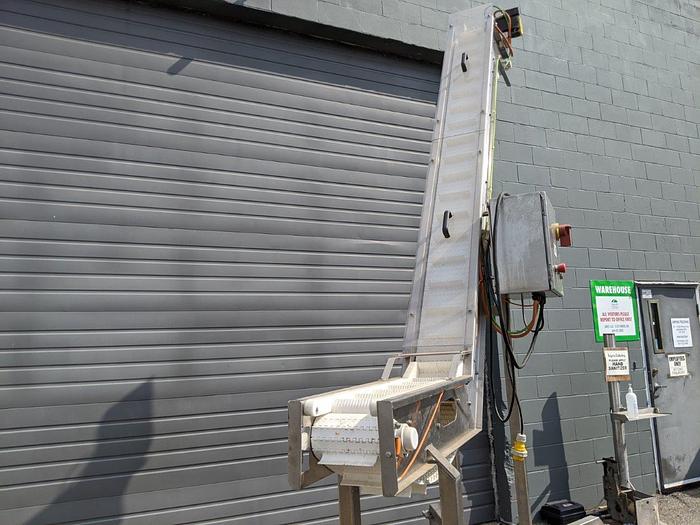 Used FMA 12' High Incline Indexing Conveyor