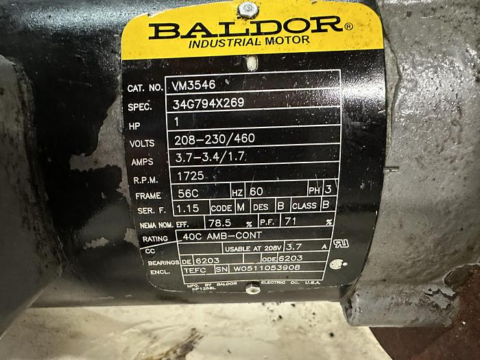 Used Baldor 1 HP for Flat Wire Auger