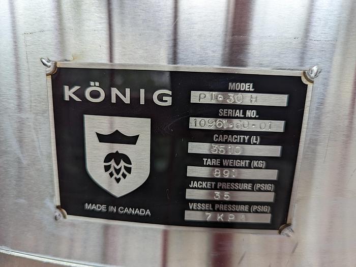 König 35HL Brew Tanks with Load Cells