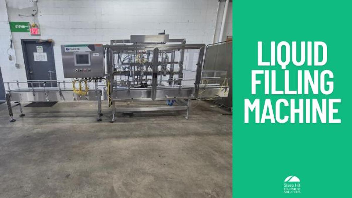 Used Pacific Inline Flow Meter Liquid Filling Machine