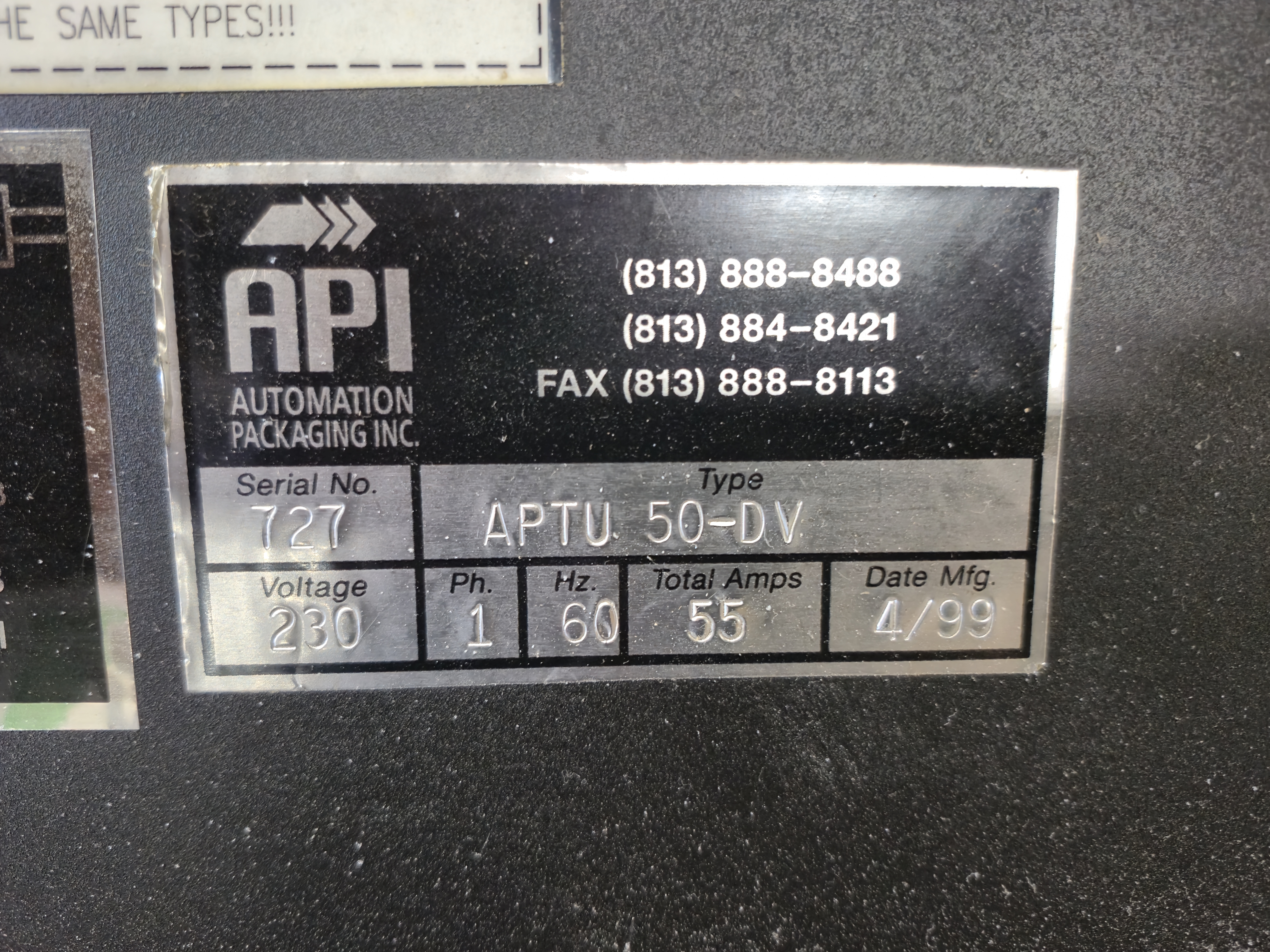 Used API VERSATech LB 22/32 L-Bar Sealer / API APTU 50-DV Heat Shrink Tunnel