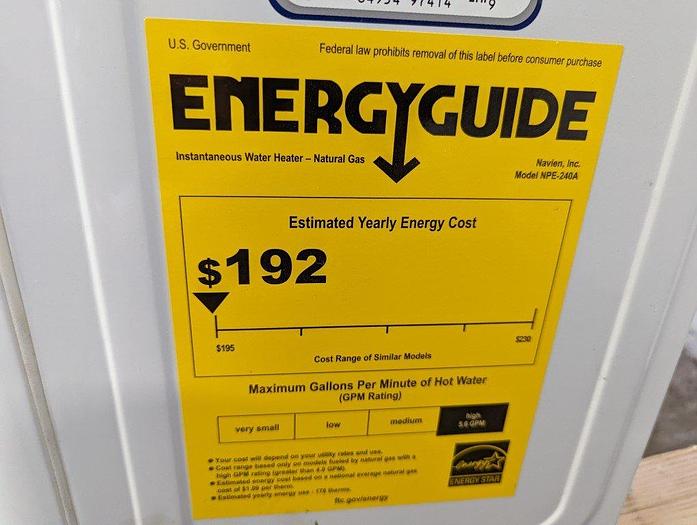 Used Navien NPE-240A Water Heater