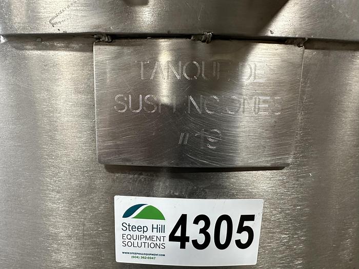 Used SS 180-Gallon Cone-Bottom Tank