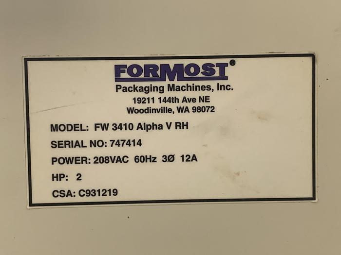 Used Formost Alpha V Horizontal Flow Wrapper