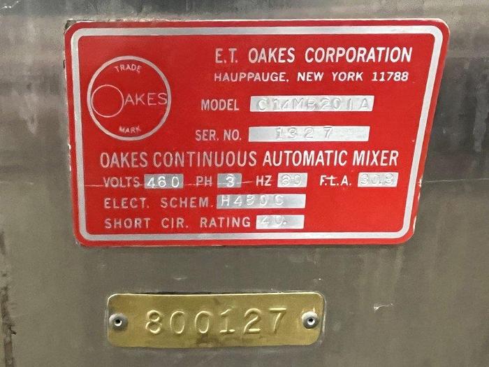 Used E.T. Oakes Continuous Mixer