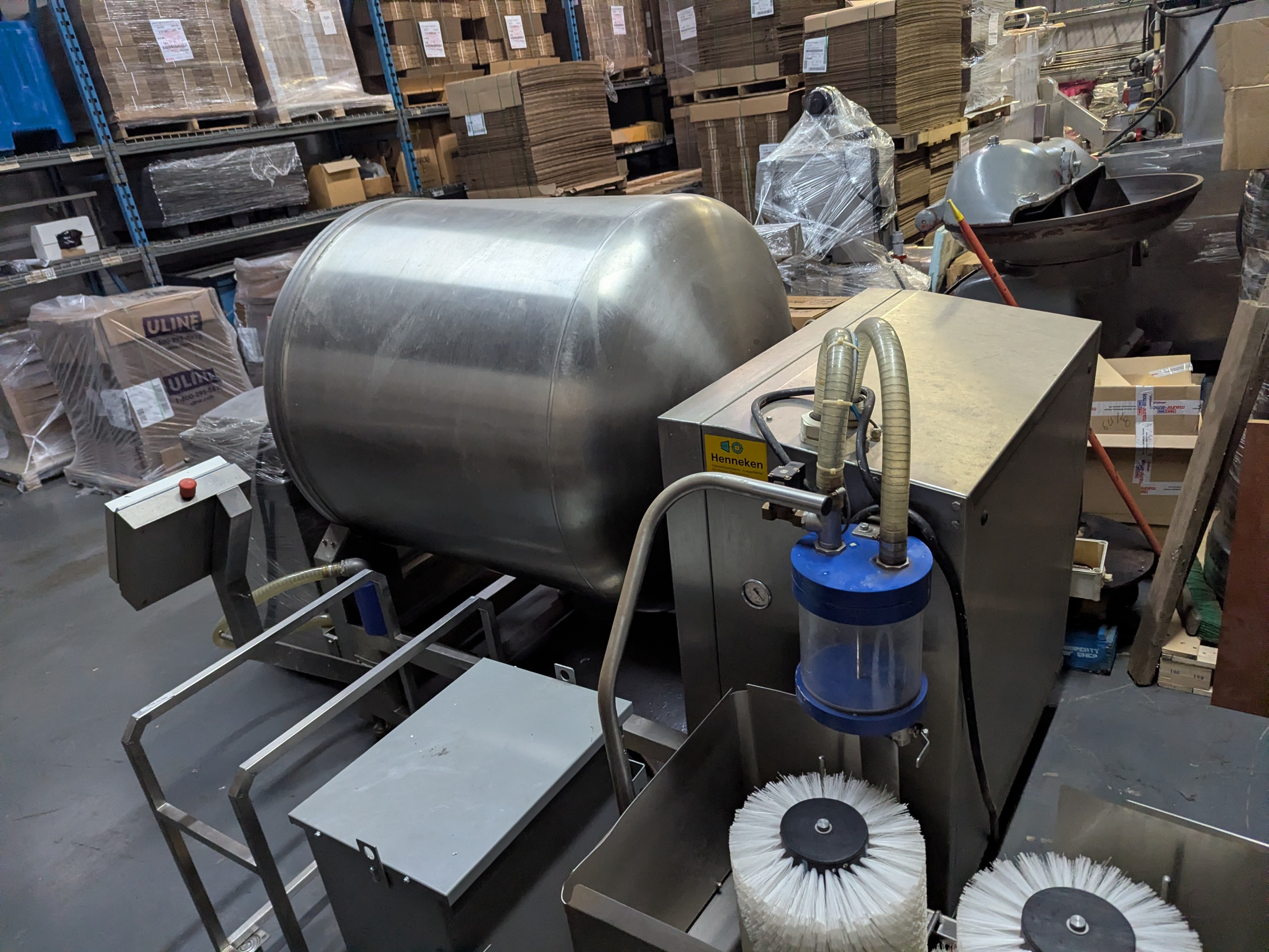 Used Henneken Vacuum Tumbler with Buggy Dumper