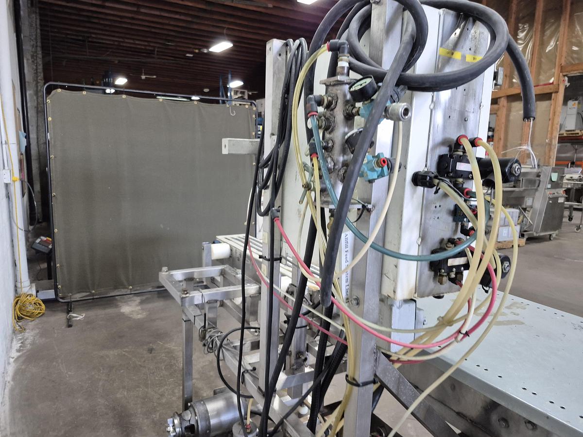 Used All-Fill Automatic Inline Single-Head Bottle Filler with Conveyor
