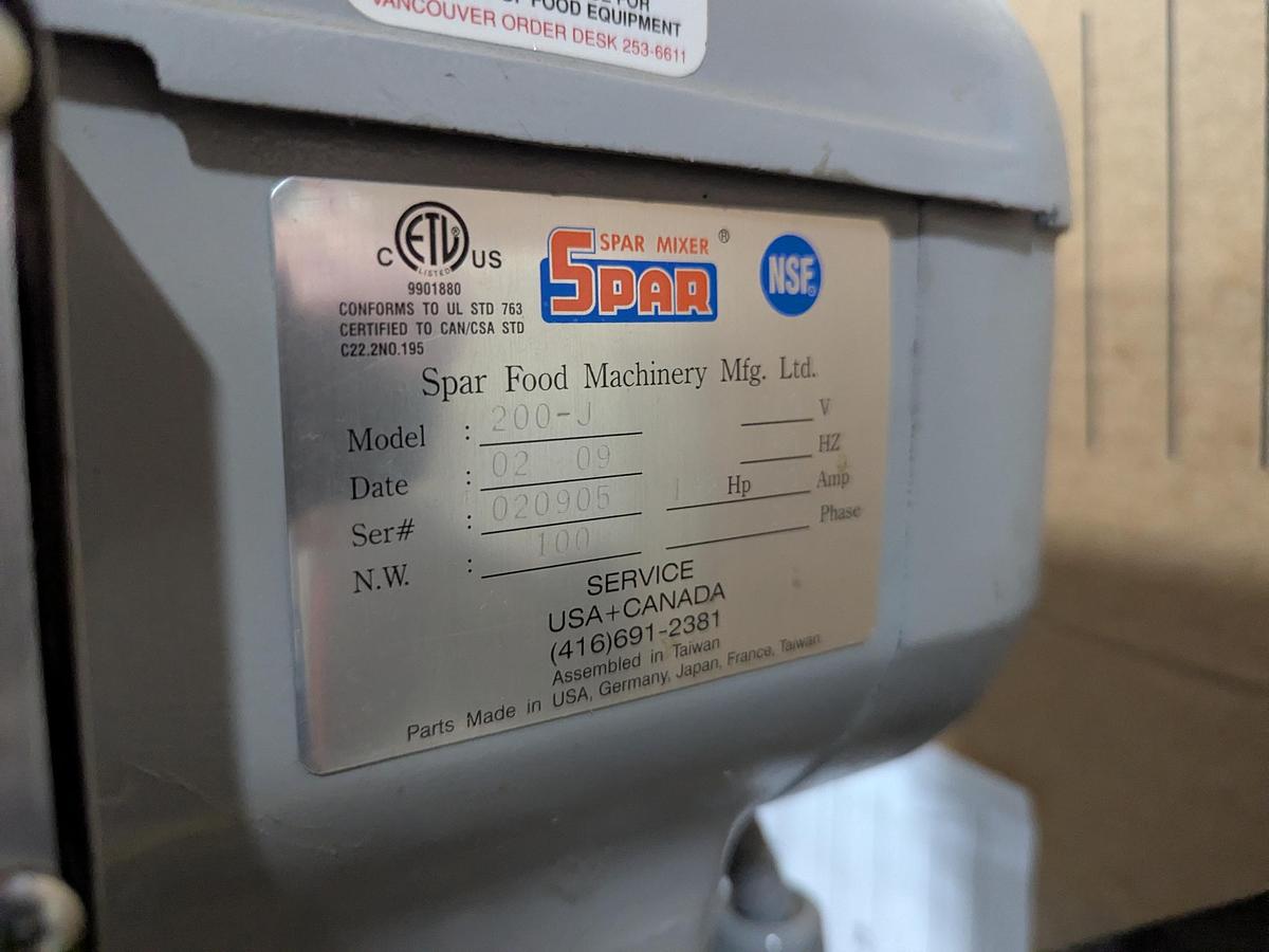 Used Sparr Planetary Mixer 200-J