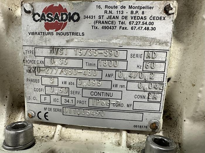 Used Casadio Vibratory Chute