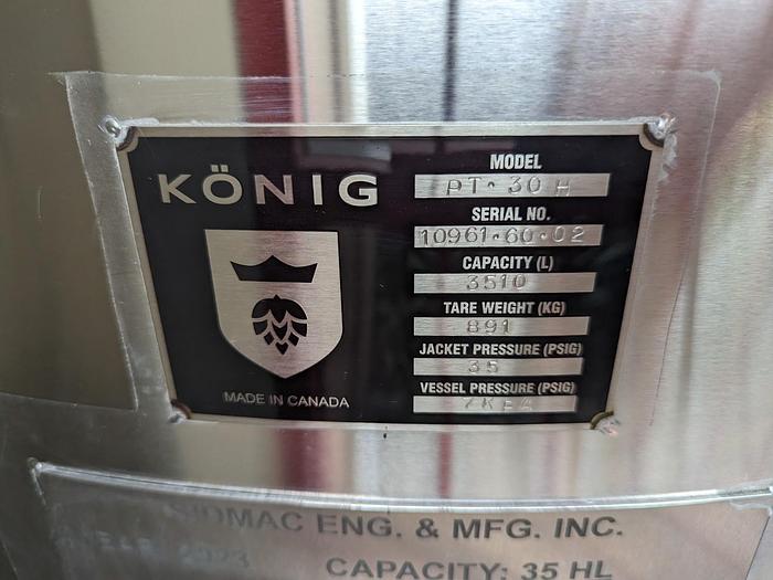 König 35HL Brew Tanks with Load Cells