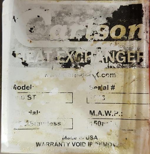 Used Carlson 10.0 ST Heat Exchanger