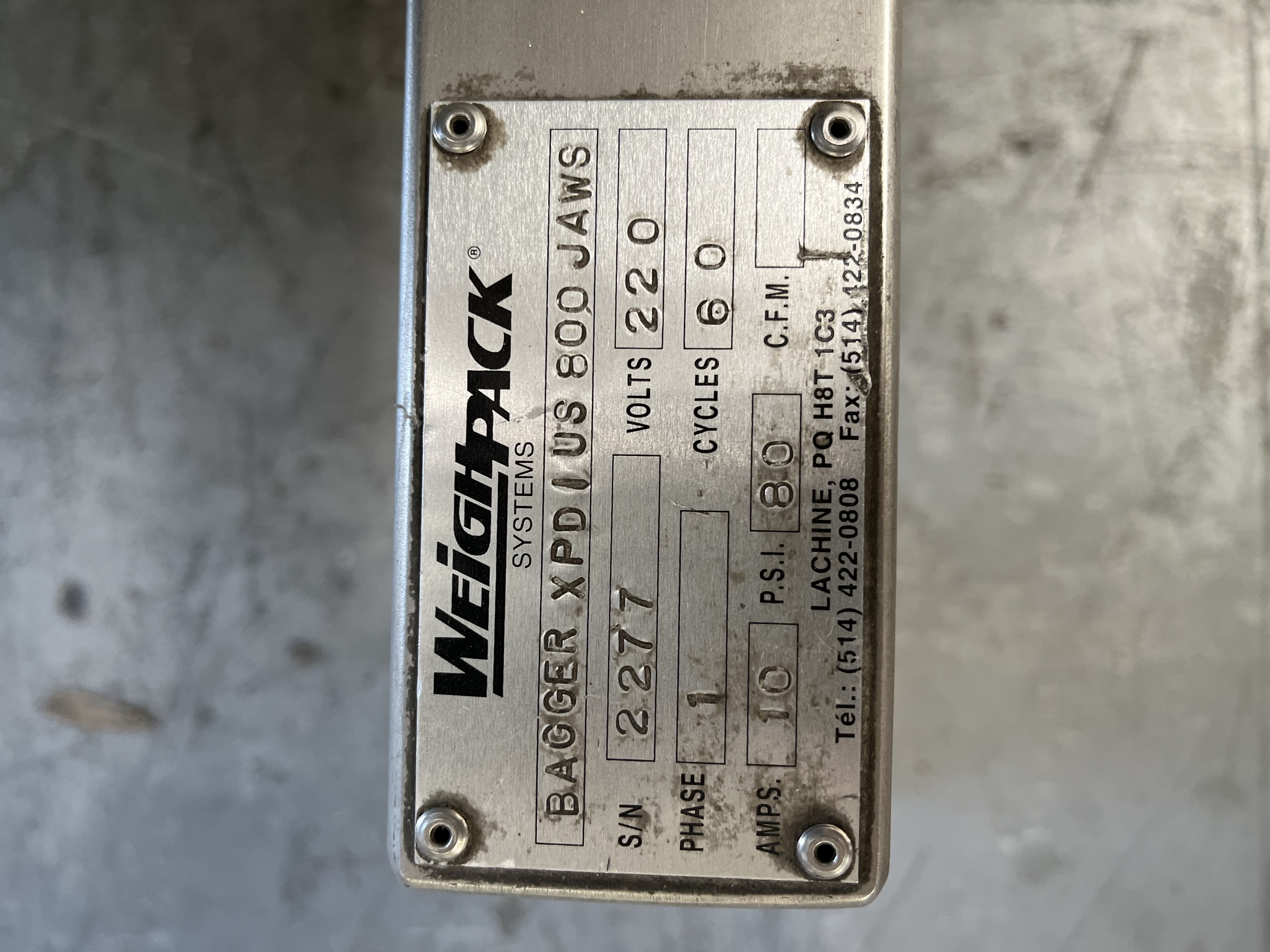 Used Weighpack VFFS Bagger