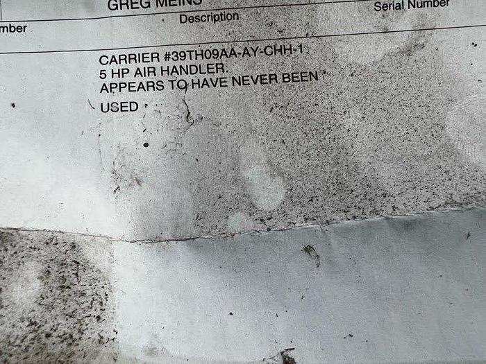 Used Carrier 39TH09AA Air Handler