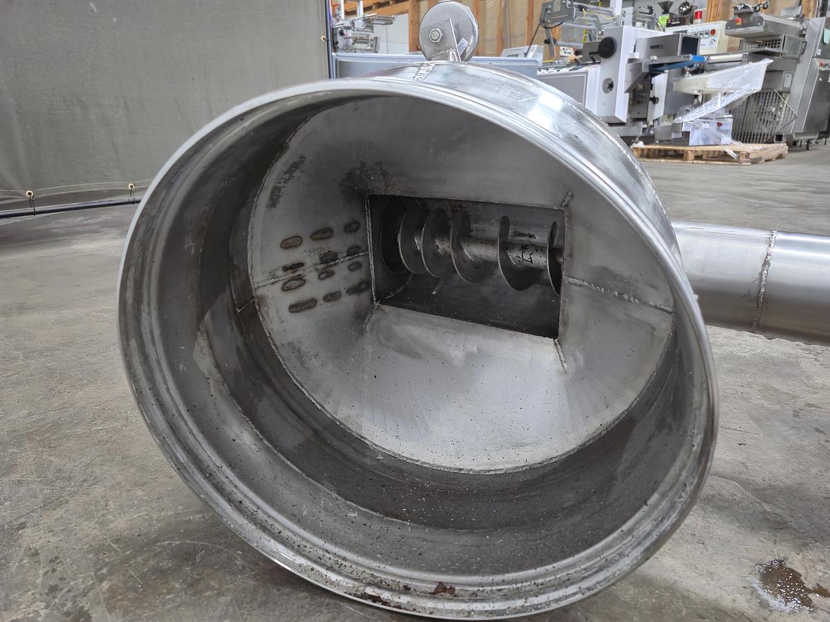 Used Stainless Steel Sanitary Screw Conveyor with Hopper and Drive Motor