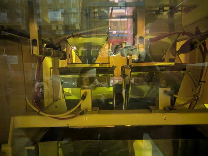 Used Two-Head Vibratory Filler with Elevator