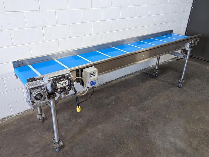 Used Custom 10' Conveyor with Removable Packaging Tables