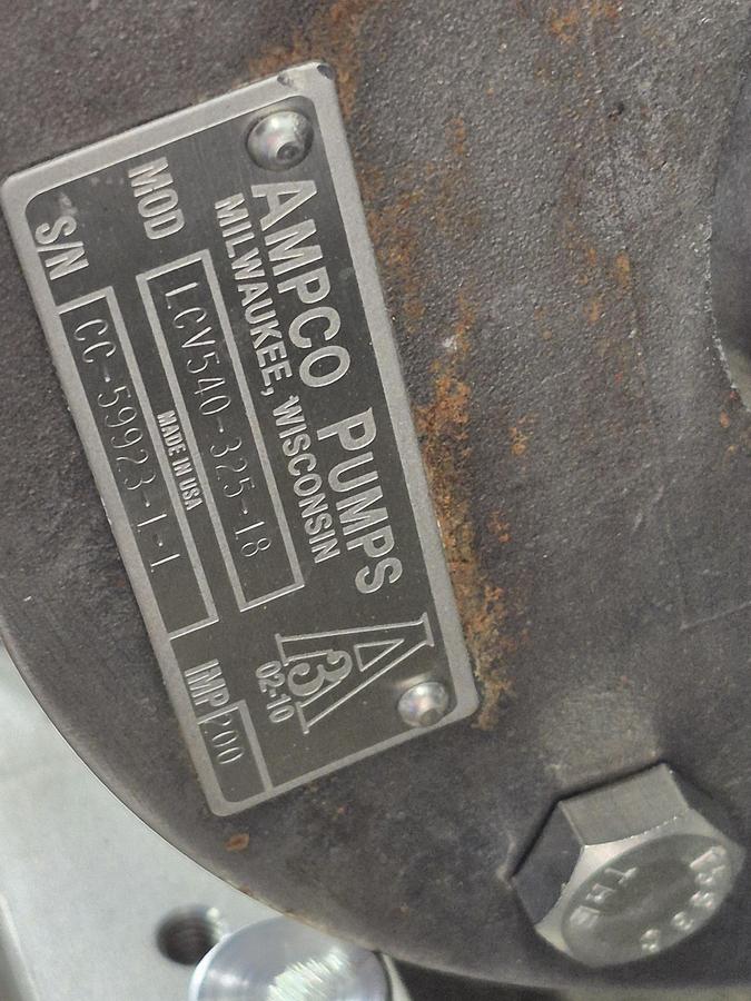 Used Ampco Centrifugal Pump with 5 HP Motor