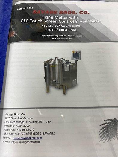 Used Savage Bros Chocolate Melter & Temperer 0970-36-WD 450lb / 200kg