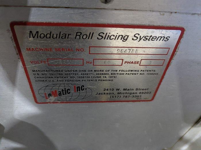 Used LeMatic Modular Roll Slicer
