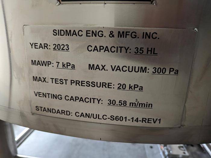 König 35HL Brew Tanks with Load Cells