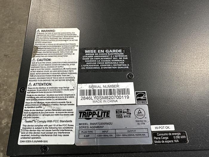 Used Tripp Lite SmartPro UPS SMART2200RM2U