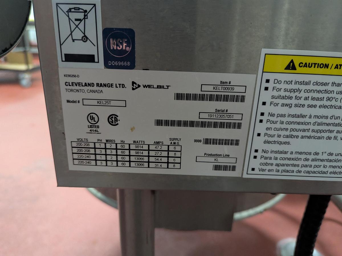 Used Cleveland Electric Steam-Jacketed Kettle