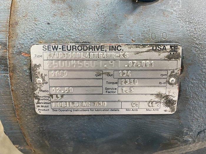 Used SEW-Eurodrive 5 Hp Gear Motor