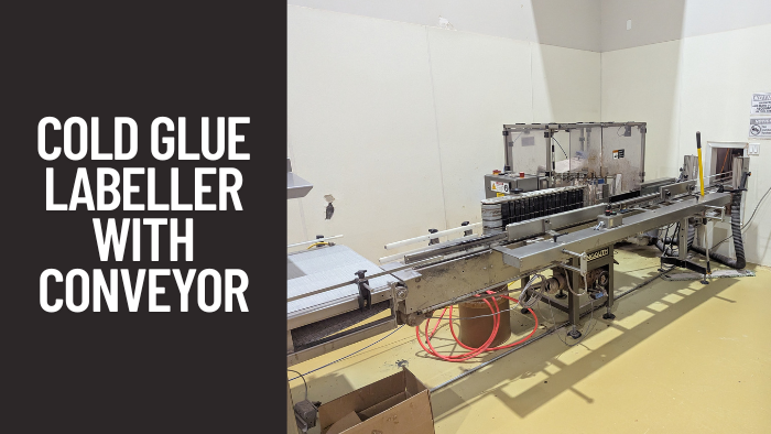Used Langguth Cold Glue Labeller with Conveyor